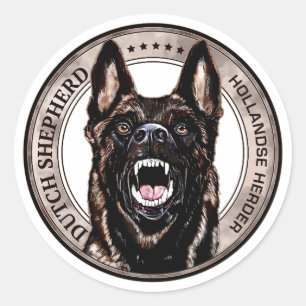 Dutch Shepherd - Hollandse Herdershond Runder Aufkleber