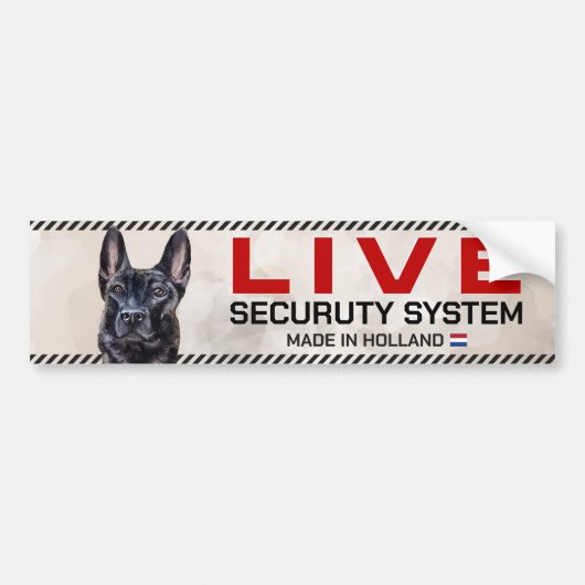 Dutch Shepherd Live Security System Autoaufkleber (Vorne)