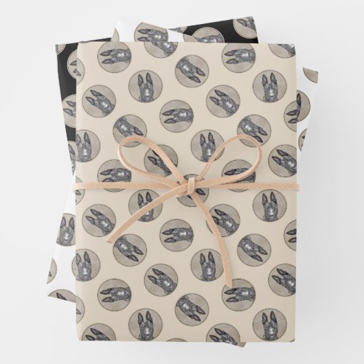 Dutch Shepherd Malerei Niedlich Original Pet Dog A Geschenkpapier Set (Beispiel)