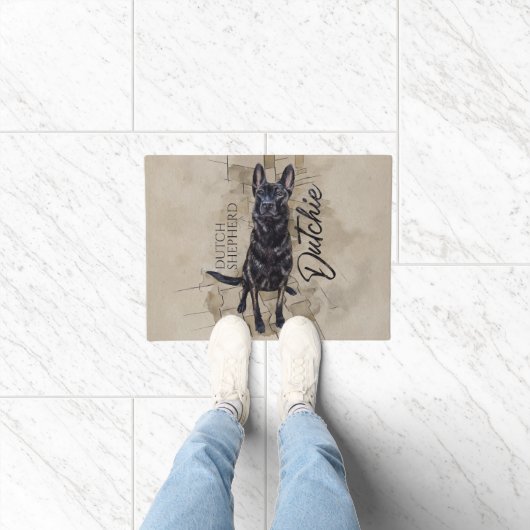 Dutch Shepherd - Niederländische Illustration Fußmatte (Indoor)