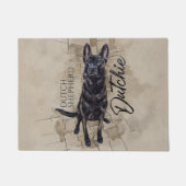 Dutch Shepherd - Niederländische Illustration Fußmatte (Vorderseite)