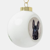 Dutch Shepherd - Niederländische Illustration Keramik Kugel-Ornament (Links)