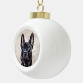 Dutch Shepherd - Niederländische Illustration Keramik Kugel-Ornament (Rechts)