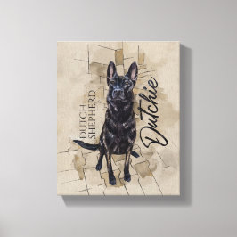 Dutch Shepherd - Niederländische Illustration Leinwanddruck