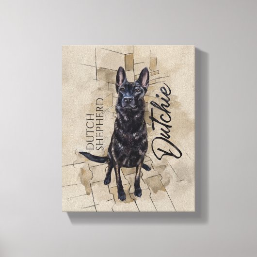 Dutch Shepherd - Niederländische Illustration Leinwanddruck (Vorderseite)