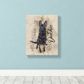 Dutch Shepherd - Niederländische Illustration Leinwanddruck (Insitu (Holzboden))