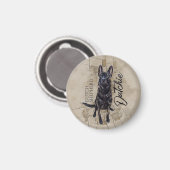 Dutch Shepherd - Niederländische Illustration Magnet (Vorderseite/Rückseite)
