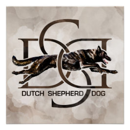 Dutch Shepherd - Niederländische Illustration Poster