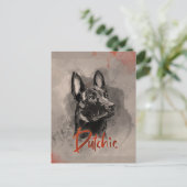 Dutch Shepherd - Niederländische Illustration Postkarte (Stehend Vorderseite)