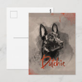 Dutch Shepherd - Niederländische Illustration Postkarte (Vorne/Hinten)