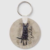 Dutch Shepherd - Niederländische Illustration Schlüsselanhänger (Rückseite)