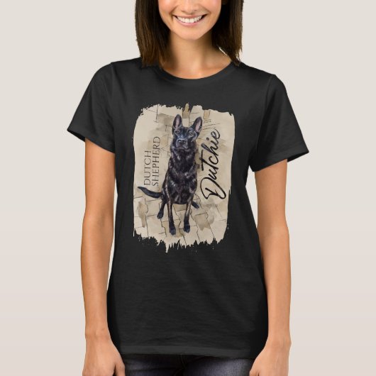 Dutch Shepherd - Niederländische Illustration T-Shirt (Vorderseite)