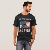 Dutch Shepherd Vater American Flag Dog Owner Vater T-Shirt (Vorne ganz)