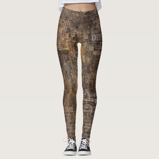 Dutch Shepherd - Word Art Pattern Leggings (Vorderseite)