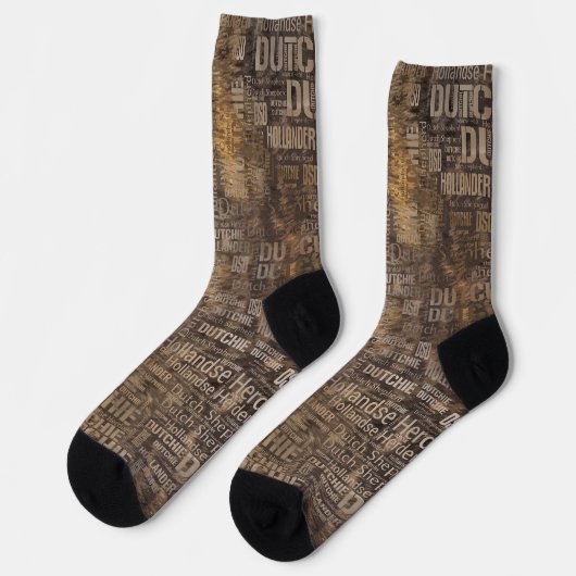 Dutch Shepherd - Word Art Pattern Socken (Linkes Detail)