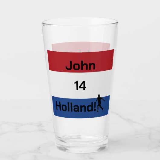 Dutch Soccer, anpassbar Glas (Vorderseite)