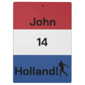 Dutch Soccer, anpassbar Klemmbrett (Rückseite)