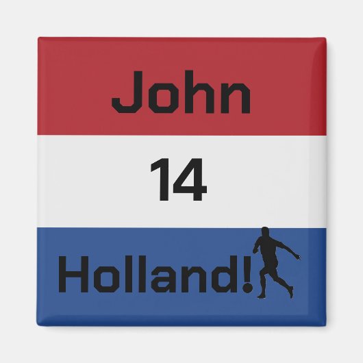 Dutch Soccer, anpassbar Magnet (Vorne)