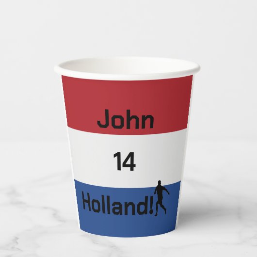 Dutch Soccer, anpassbar Pappbecher (Vorderseite)