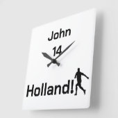 Dutch Soccer, anpassbar Quadratische Wanduhr (Winkel)