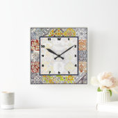 Dutch Tiles Quadratische Wanduhr (Zuhause)