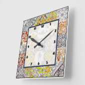 Dutch Tiles Quadratische Wanduhr (Winkel)