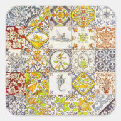 Dutch Tiles Quadratischer Aufkleber (Vorderseite)