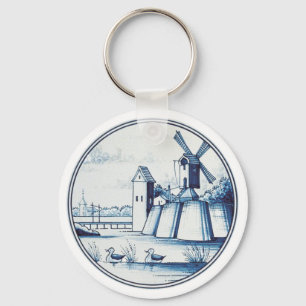 Dutch traditional blue tile schlüsselanhänger