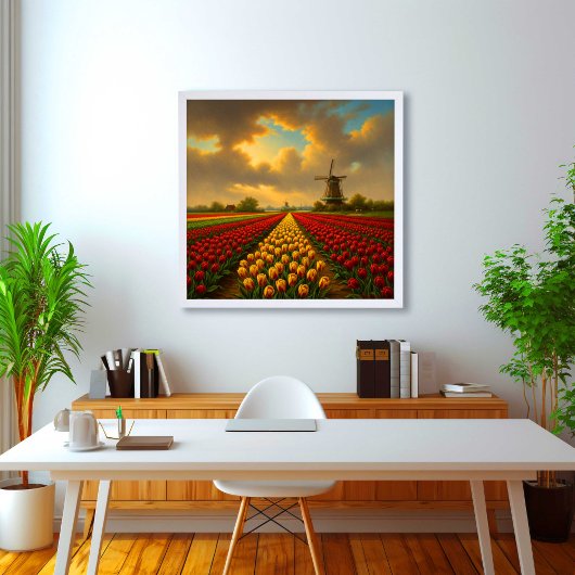 Dutch Tulip Fields Poster