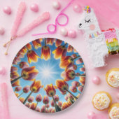 Dutch Tulip Garden in Sunshine Pappteller (Party)