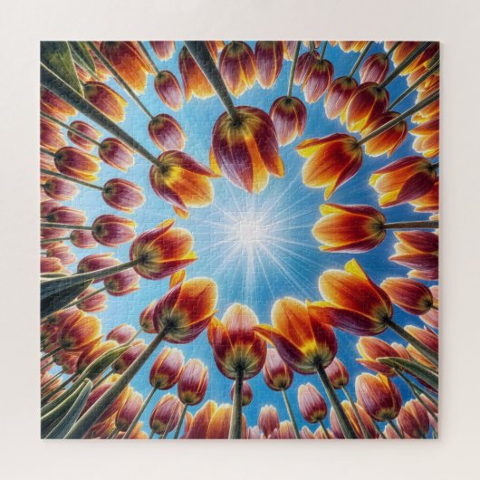 Dutch Tulip Garden in Sunshine Puzzle (Horizontal)