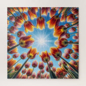 Dutch Tulip Garden in Sunshine Puzzle (Vertikal)