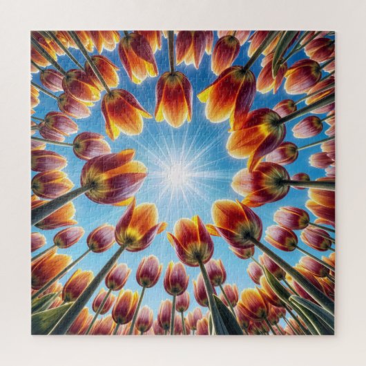 Dutch Tulip Garden in Sunshine Puzzle (Vertikal)