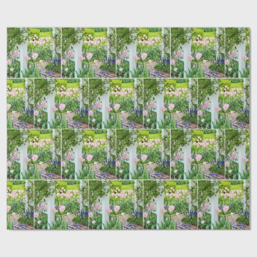 Dutch Tulip Garden Trellis Geschenkpapier (Flach)