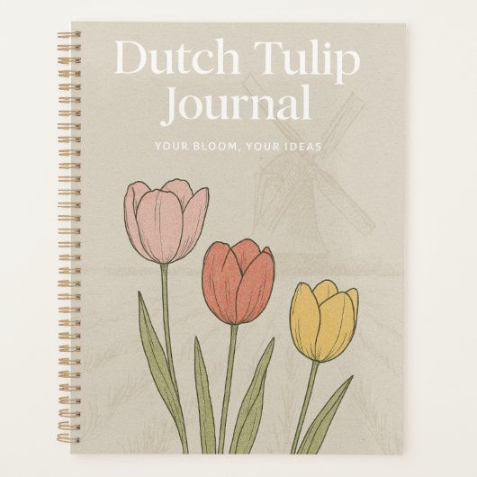Dutch Tulip Journal: Nature-Inspired Notebook Planer (Vorderseite)