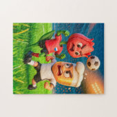 Dutch tulip versus German beer glass soccer duel Puzzle (Horizontal)