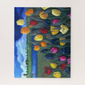 Dutch Tulips Painting and Windmill, Netherlands Puzzle (Vertikal)