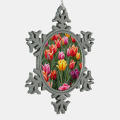 Dutch Tulips Schneeflocken Zinn-Ornament (Links)