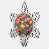 Dutch Tulips Schneeflocken Zinn-Ornament (Rechts)