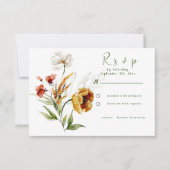 Dutch Watercolor Floral Weddings RSVP Card (Vorderseite)