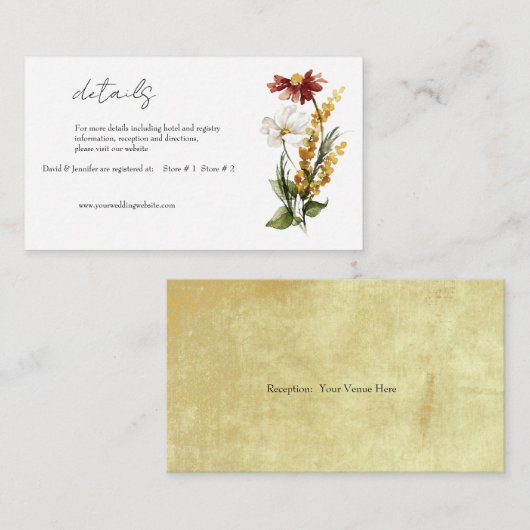 Dutch Watercolor Florals Details - Abschlusskarte Begleitkarte (Vorne/Hinten)