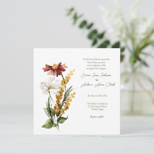 Dutch Watercolor Florals Hochzeitsveranstaltung Einladung (Stehend Vorderseite)