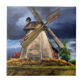 Dutch Windmill Ceramic Tile Painting Fliese (Vorderseite)