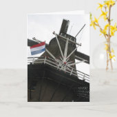 Dutch Windmill Greetings/ Note Card Karte (Gelbe Blume)