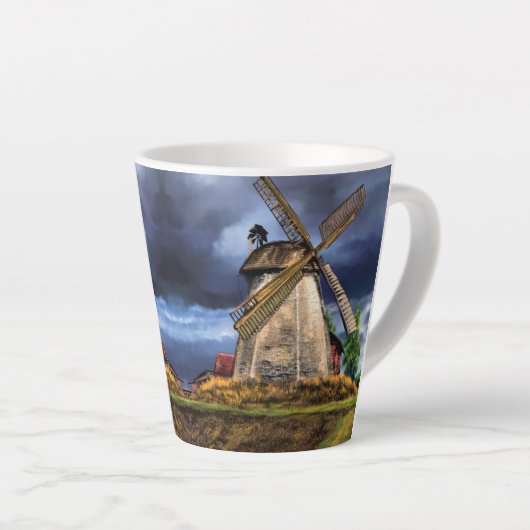 Dutch Windmill Latte Tasse (Rechte Ecke)