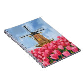 Dutch Windmill | Tulip Flower Field Watercolor Notizblock (Rechte Seite)
