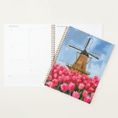 Dutch Windmill | Tulip Flower Field Watercolor Planer (Anzeige)