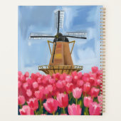 Dutch Windmill | Tulip Flower Field Watercolor Planer (Rückseite)