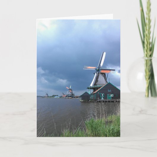 Dutch Windmills Greeting Card Karte (Vorderseite)