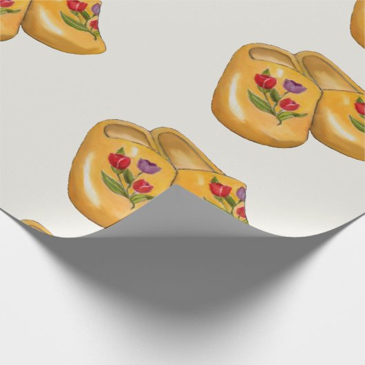 Dutch Wooden Shoes with Tulips, Klompen, Holland Geschenkpapier (Ecke)